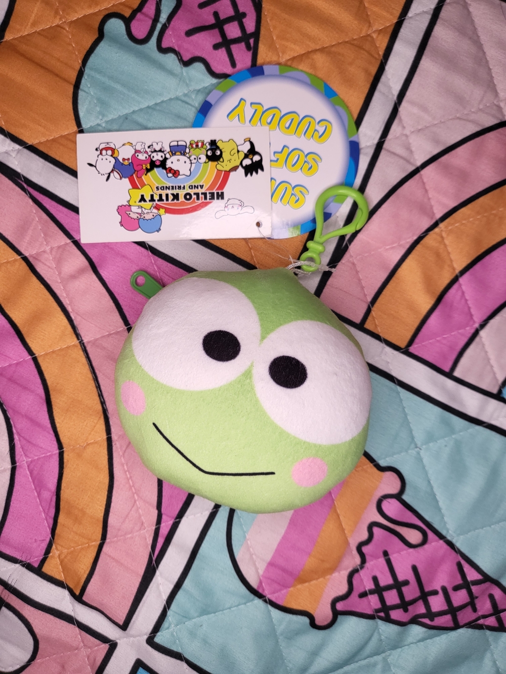 Sanrio Keroppi Coin Plush Keychain New